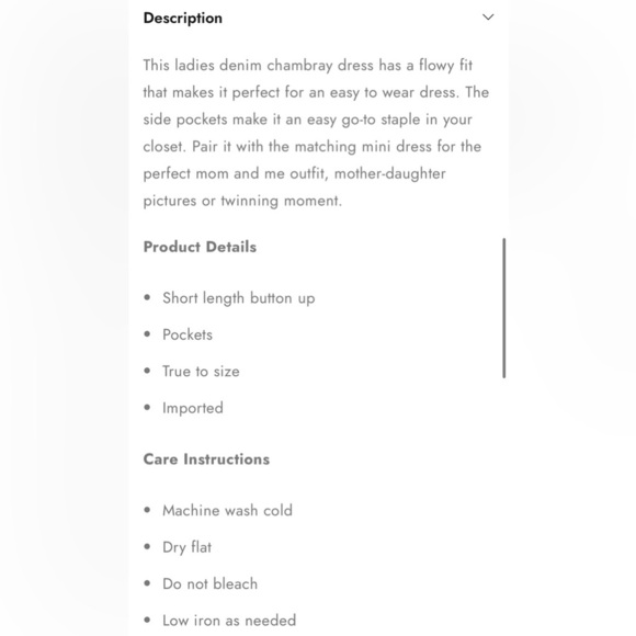 Le La Lo Chambray Light Wash Denim Cotton Shirt Dress Women's Medium Pockets - Picture 3 of 7